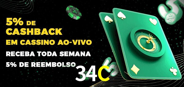 Promoções do cassino ao Vivo 34C